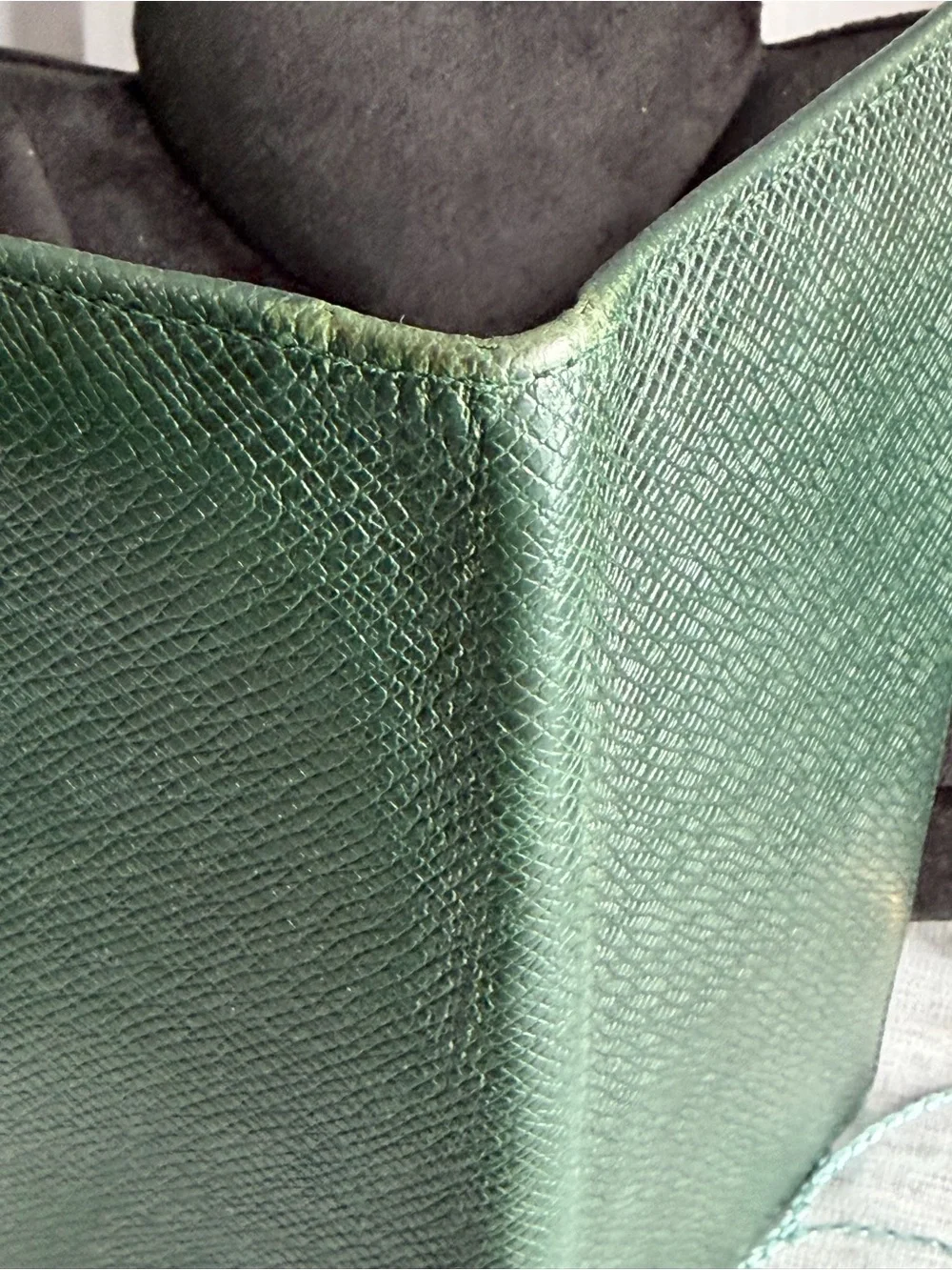 Louis Vuitton Green Taiga Leather Porte Valeurs Long Wallet-Vintage France 1996